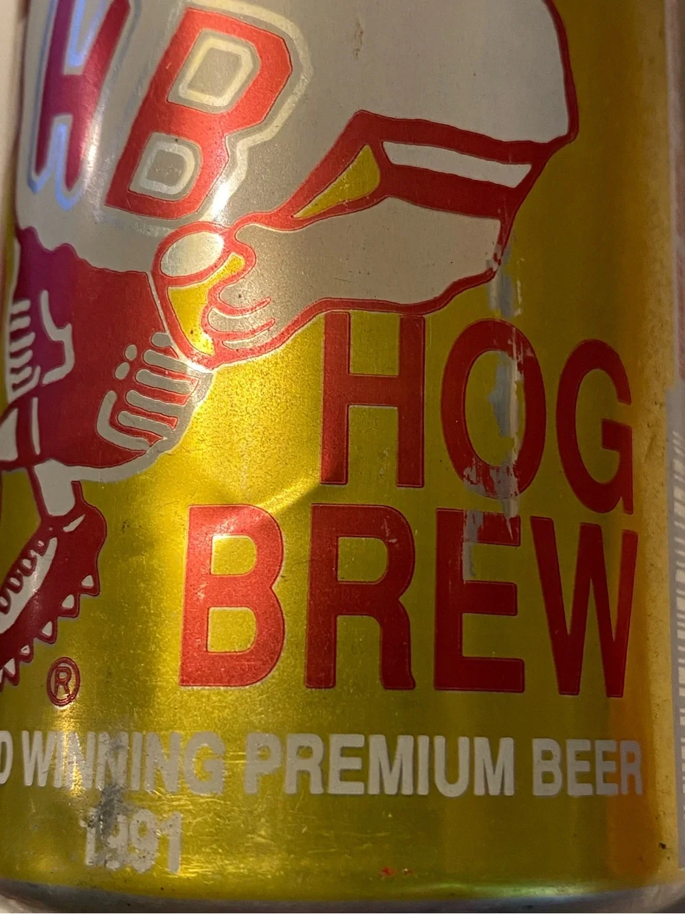 Hog Brew Beer Can (from 1991)